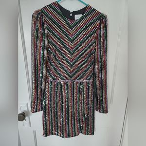 Saylor Starling Rainbow Sequim Dress Black Small NWT